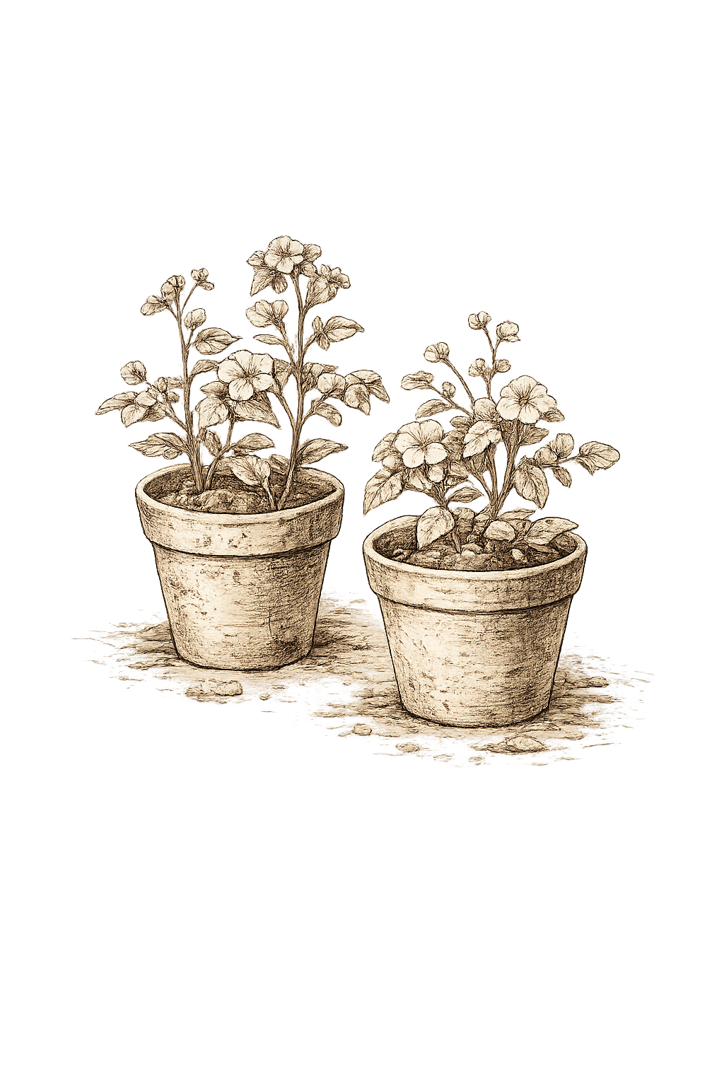 Potted flowers illustration